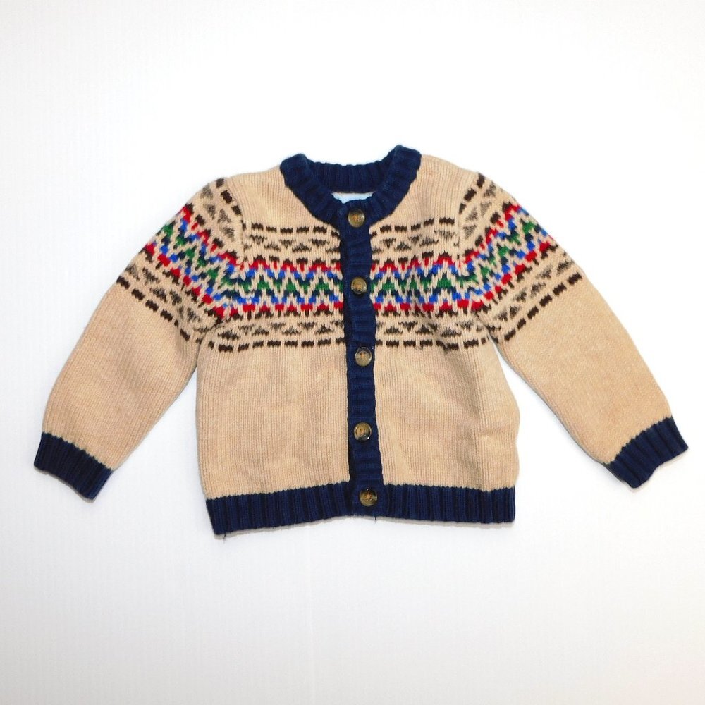 Dylan & Abby Baby Boys 3-6 Months Tan Blue Knit Button Front Cardigan Sweater